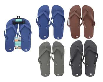 Coastal Kicks Men's Flip Flops - Solid Colors (Sizes 9-12)