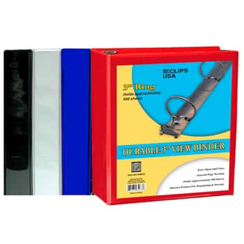Heavy Duty View Binders w/ 3" D-Rings  - Assorted Colors