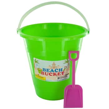 Beach Bucket with Attached Shovel
