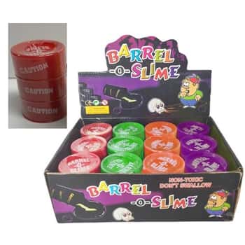 Barrel-o-slime 4ast Colors 4oz Red/orng/purp/grn 12pc Pdq/label