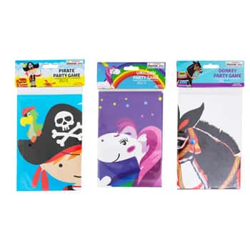 Party Games Paper Pin The Tail Donkey/unicorn/pirate Pbh