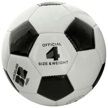 Size 4 Black &amp; White Glossy Soccer Ball