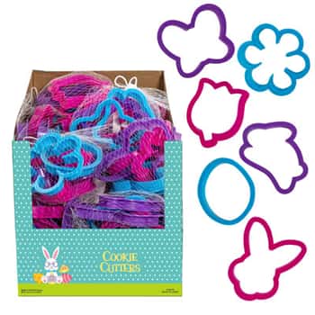 Cookie Cutter Easter 6pc Plastic In 20pc Pdq/meshbag W/ht
