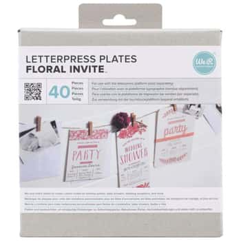 WE-R 40 Piece Floral Invite Themed Letterpress Plates