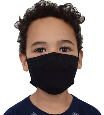 Children's Cotton/Lycra Reusable Face Masks - Black