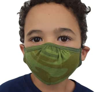 Children's Tri-Blend Reusable Face Masks - Camouflage Print