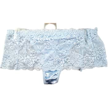 Light Blue Stretch Lace Underwear Thong - Women's Size 5