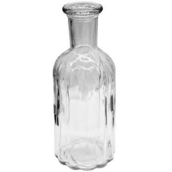 7.5&quot; Striped Glass Vase with Bottle Neck