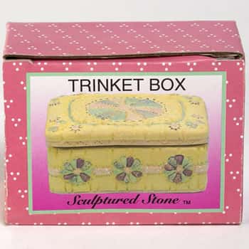 Trinket Box Sculptured Stonecolor Box