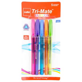 Pens 5ct Fashion Color Ink Trimate 1.0mm Carded Ref# Bptmas1005