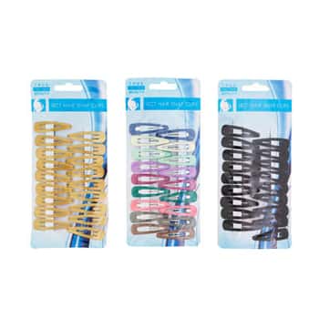 Hair Snap Clips Metal 18pc 3 Ast Solid Gold/black & Multicolor Hba Tcd In Polybag