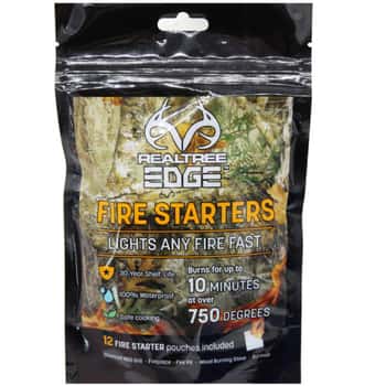 RealTree Weatherproof and Waterproof Fire Starter Pouch 12 Pack