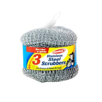 Scouring Pads 3ct Steel Scrubbers Powerhouse