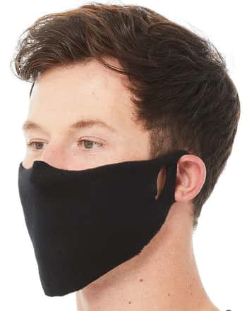 Black 7oz. Fleece Knit Face Masks - Made in the USA!