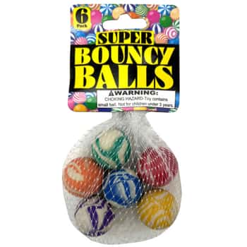 6 Pack Swirly Super Bounce Ball Set