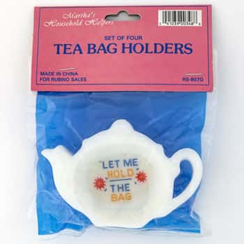 Tea Bag Holders Set Of 4 Carded/peggable