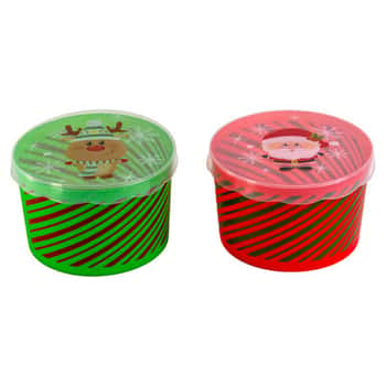 Storage/food Christmas Container Round 2ast 6.7x5.9x4.3in Upc 75gm Plastic