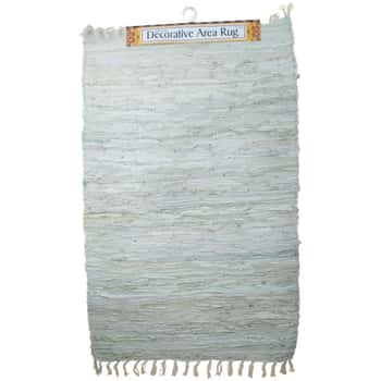 Solid Color Leather Chindi Rug