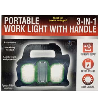 Portable Solar Powered Work Light with Rechargable Batteries