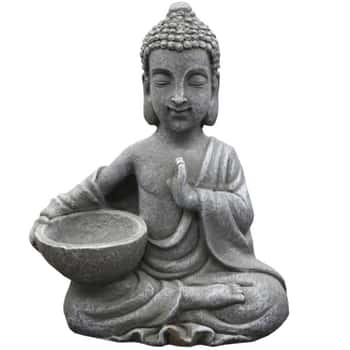 7.5&quot; Sitting Buddha with Bowl Decorative Statue