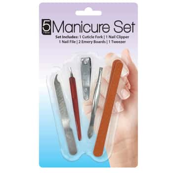 all-in-one 5 piece travel manicure set