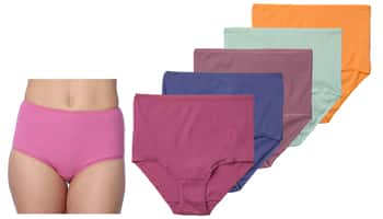 Women's Cotton Brief Cut Panties - Assorted Colors - Sizes 5-7