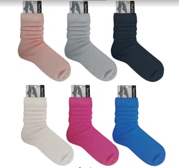 Women's Heavy Gauge Heavy Weight Ribbed Slouch Socks - Assorted Colors