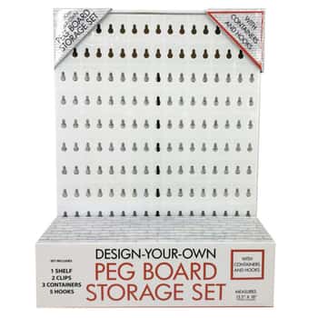 Design-Your-Own Peg Board Storage Set with Containers and Hooks