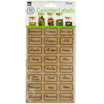 Clear Kitchen Canister Labels