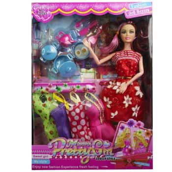 11&quot; Moveable Beauty Doll with Kitchen and Fashion Accessories