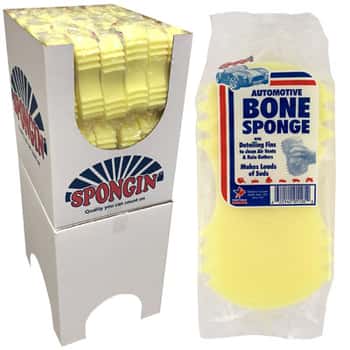 Sponge Auto Yellow Bone Shape W/detailing Fins In Floor Display
