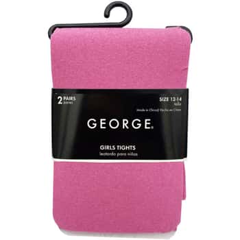 George Pink Size 12-14 Girls 2 Pack Tights