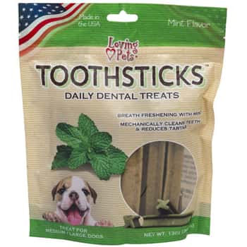Dog Treat Dental Toothsticksmint Flavor 13 Oz For Mediumto Large Dogs Made In Usa