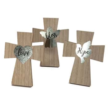 Cross Mdf Tabletop/hanging Decor 3ast 5.8x7.8in Easel Back Upc/mdf Comply Label