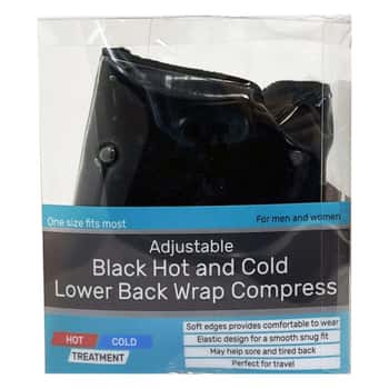Adjustable Black Hot and Cold Lower Back Wrap Compress