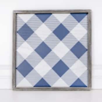 Wall Decor 15x15 Checker Blue&white Wooden ($15.50)