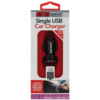Motor Trend 1 Amp Single USB Car Charger
