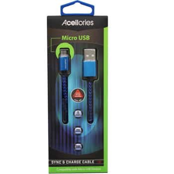 Acellories 6 Foot Micro USB Cable in Blue