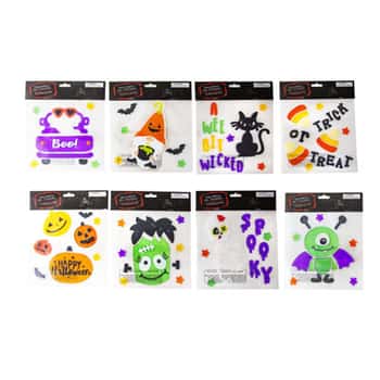 Gel Cling Stickers Halloween 8asst Styles Polybag/hdr