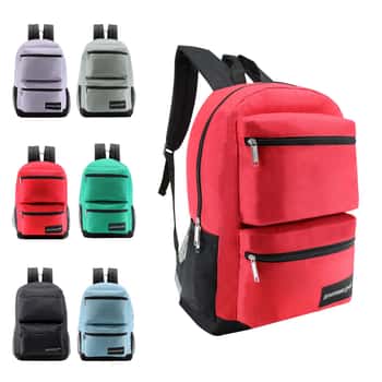 17" Lightweight Hiking & Sports Backpacks w/ Mesh Water Bottle Pockets & Zip-Up Cargo Pockets