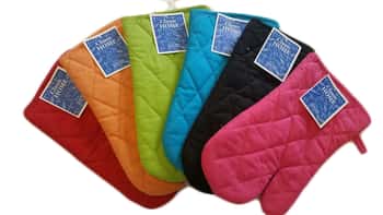 Quilted Kitchen Oven Mitts - Assorted Colors