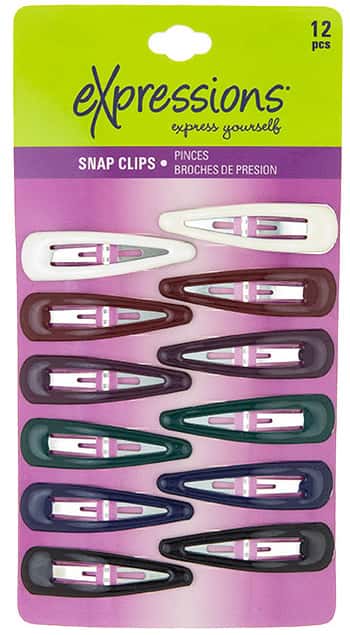 Solid Colored Snap Clips - 12-Pack