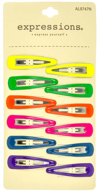 Rainbow Colored Epoxy Snap Clips - 12-Packs