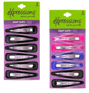 Solid Colored Large Snap Clips - 6-Pack