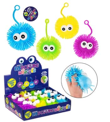 Eye Popping Light-Up Puffer Ball Toys w/ Counter Display