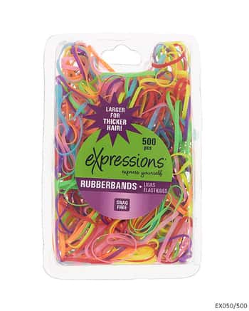Large Hair Elastic Rubber Bands - Assorted Colors - 500-Pack