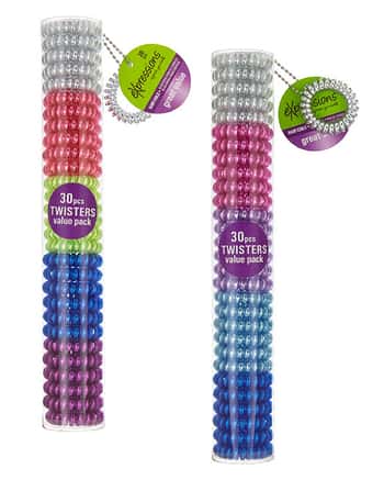 Metallic Coiled Hair Ties - 30-Pack Per Canister