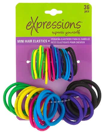 Colorful Mini Hair Elastics - 36-Pack