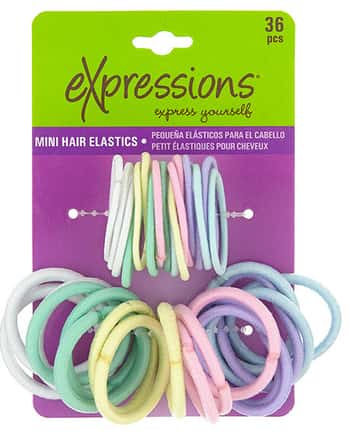 Mini Hair Elastics - Pastel Colors - 36-Pack
