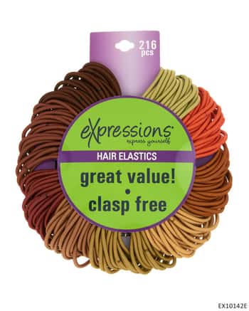 Hair Elastics - Brown, Gold, & Orange - 216-Pack